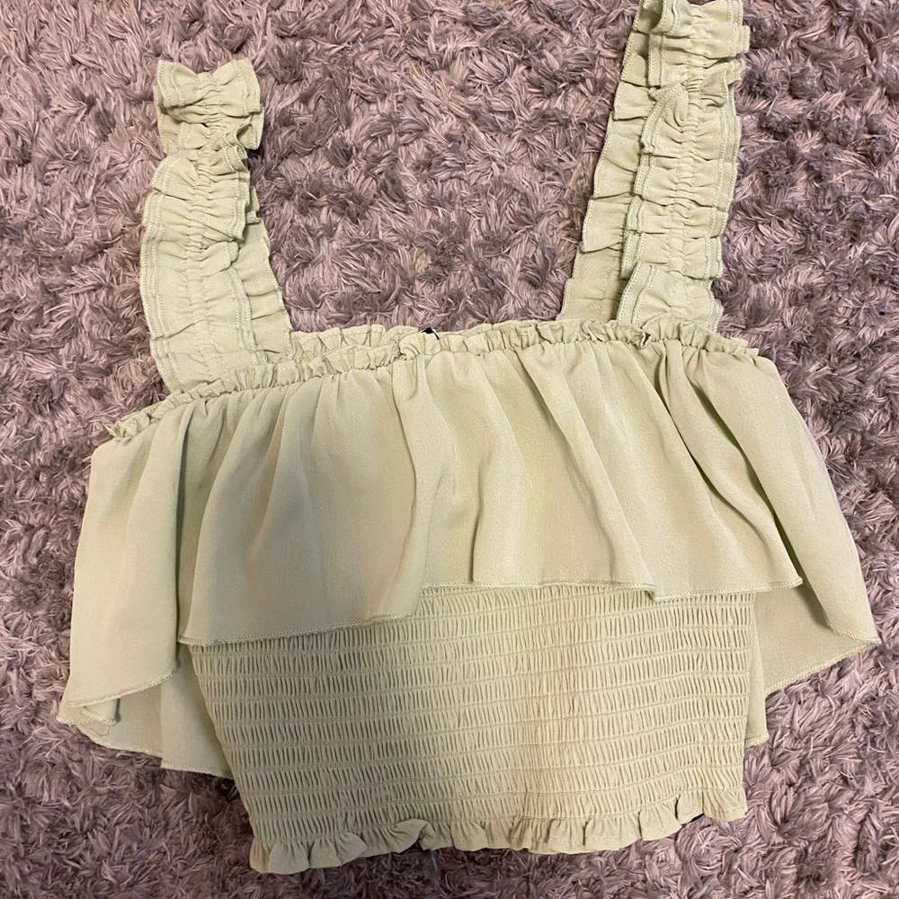 Sage green crop top